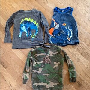 Faded Glory Kids Long Sleeve Dinosaur and Octopus Tees